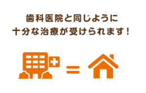 歯科医院と同じように十分な治療が受けられます。