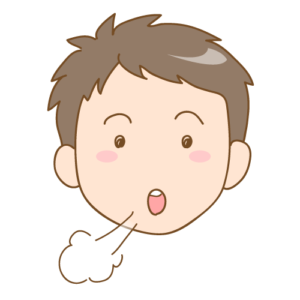 口呼吸をする男の子のイラスト