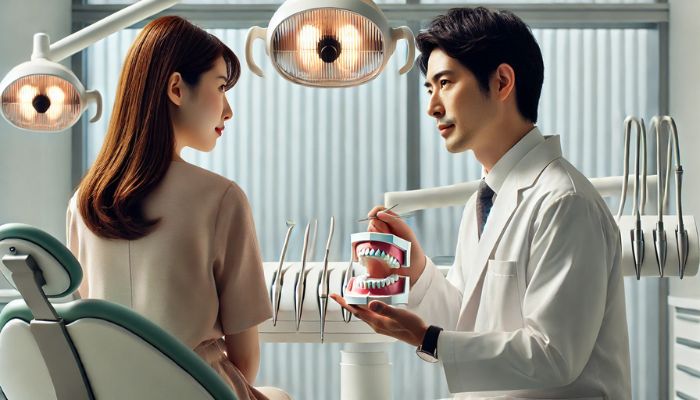 男性歯科医と女性の患者
