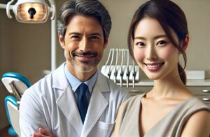 女性患者と歯科医